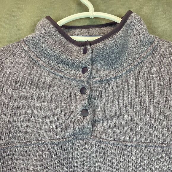 Eddie Bauer Men's XL Gray Snap Mock Neck Warm Cozy Long Sleeve Pullover Casual - Picture 2 of 6
